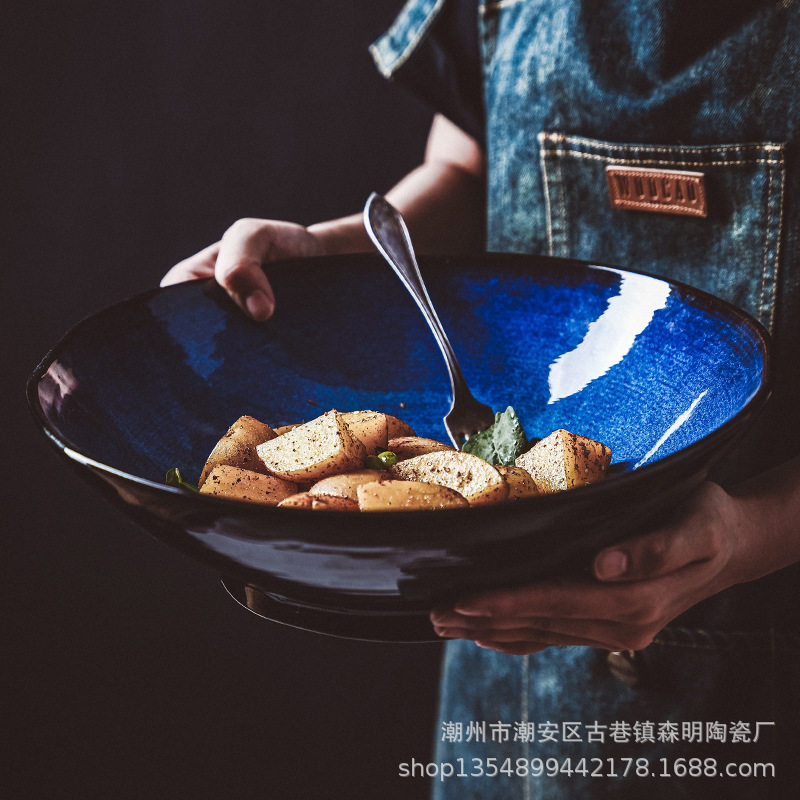 日式创意陶瓷窑变大号拉面碗