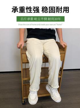 。带轮可动小推车移用实木茶几小户MVO型沙家发边几茶水架多能功