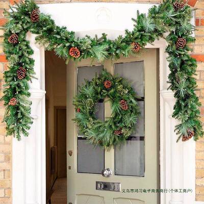 置圣诞藤条TEF挂饰环圣诞节装酒饰品花装饰橱窗吧摆件场景布商场