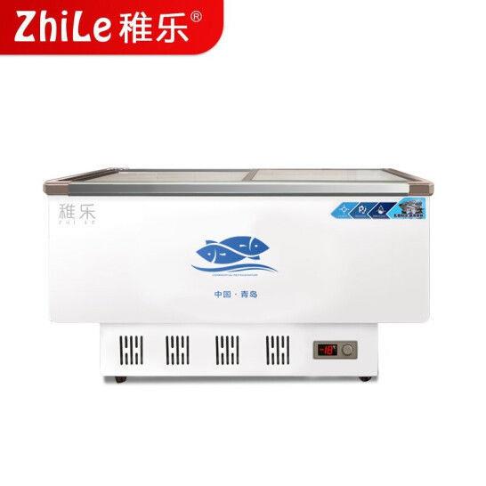 卧示冰柜商用大PKF展容量透明玻璃保鲜冰箱冷柜岛式柜冷藏冷冻展