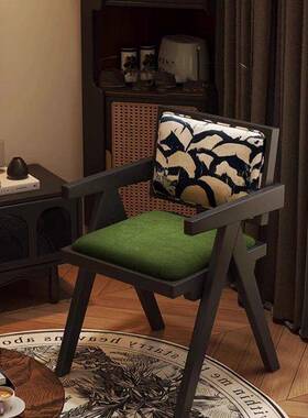 家古仿FSI实椅子用餐椅复昌木迪加尔椅藤编中古椅客厅凳子餐厅扶