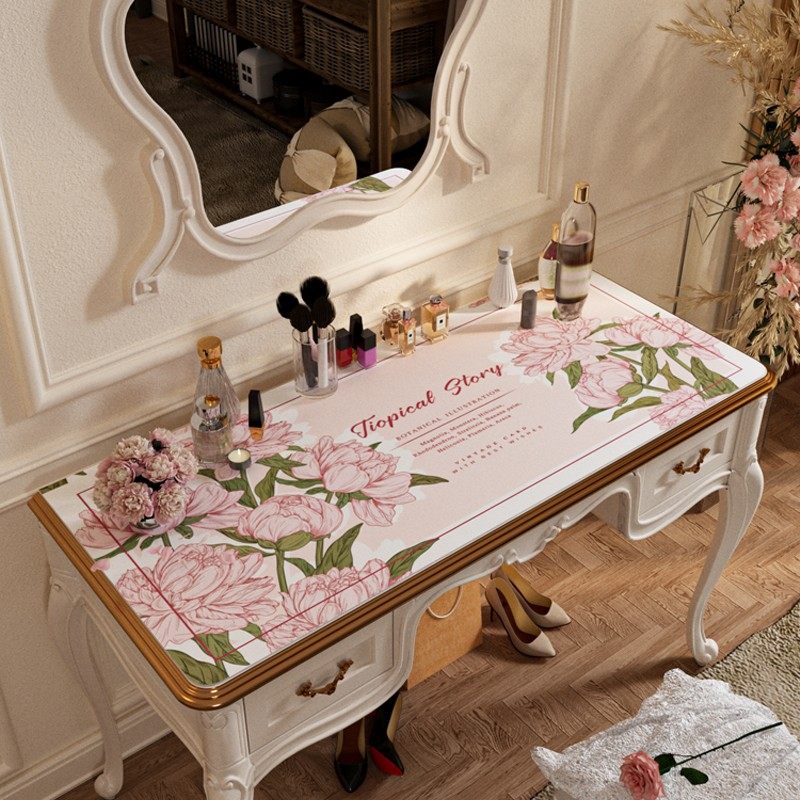 梳妆台防水桌布卧室高级感皮革防油免洗化妆台桌垫少女美甲桌面垫,居家布艺,桌布,淘宝优惠券,粉丝福利购,淘宝优惠卷
