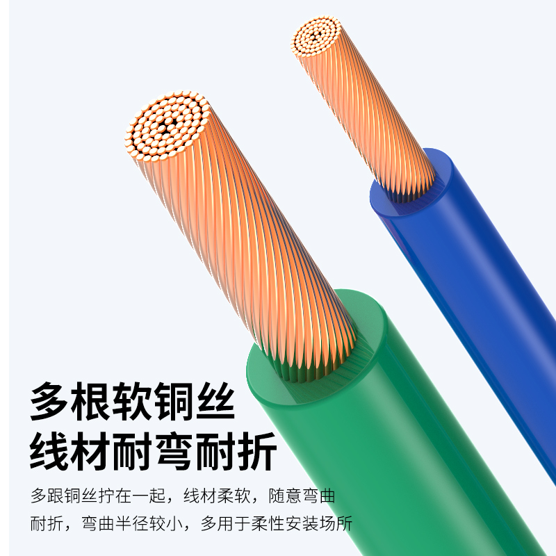 国标纯铜RV电线单芯k多股软线铜芯导线A0.5 0.75 1.5 2.5平方电子