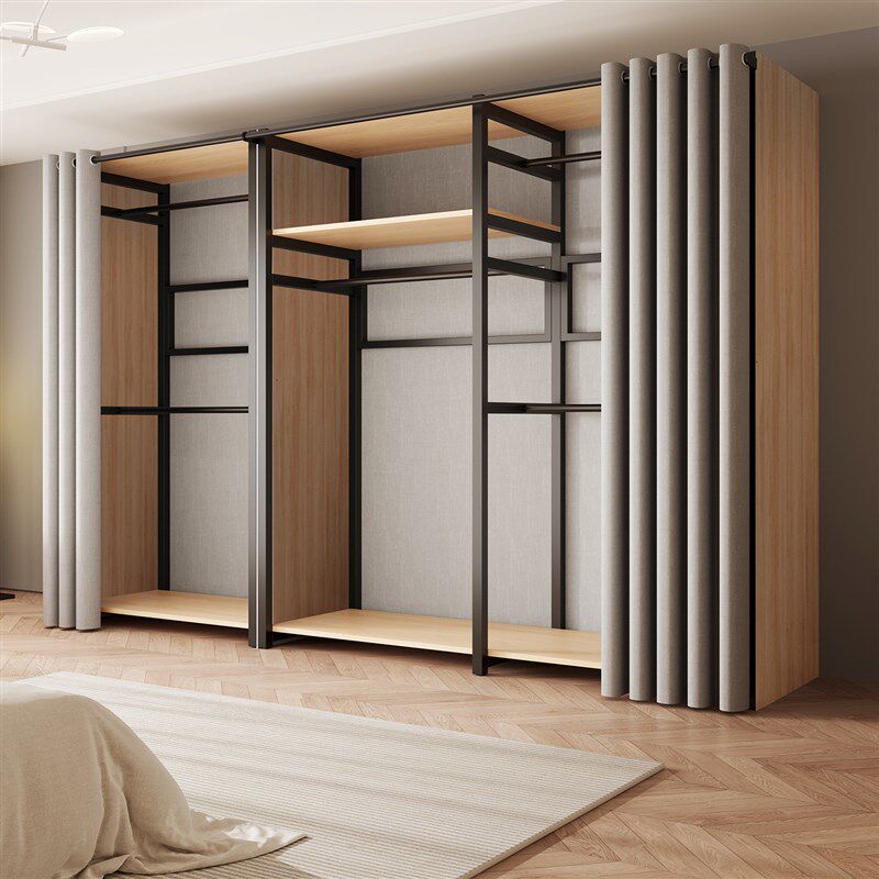 衣柜家用卧室简易组装金属框架实木柜子2025新款推拉门收纳柜衣橱,住宅家具,自由组合衣柜,淘宝优惠券,粉丝福利购,淘宝优惠卷