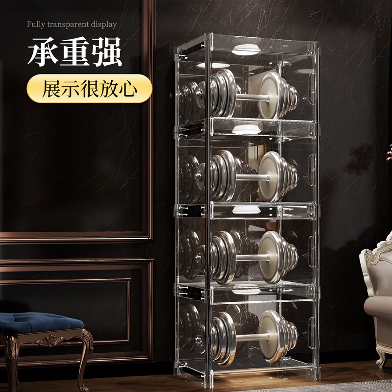 书架落地置物架防尘一体靠墙收纳展示F柜多层透明简易家用儿童书