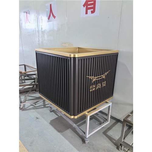 建发同款不锈钢花箱镀锌板铁艺花槽售楼部花坛龙湖款花盆移动花架