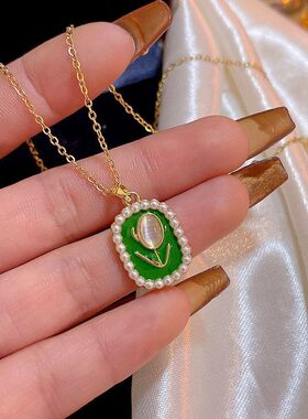 高级感女超仙配锁骨链小气质森系