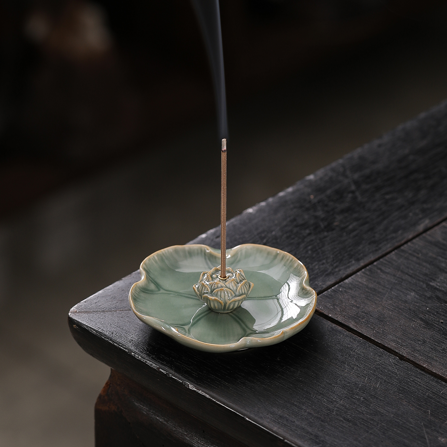 越窑莲花线香炉香托线香香插香座