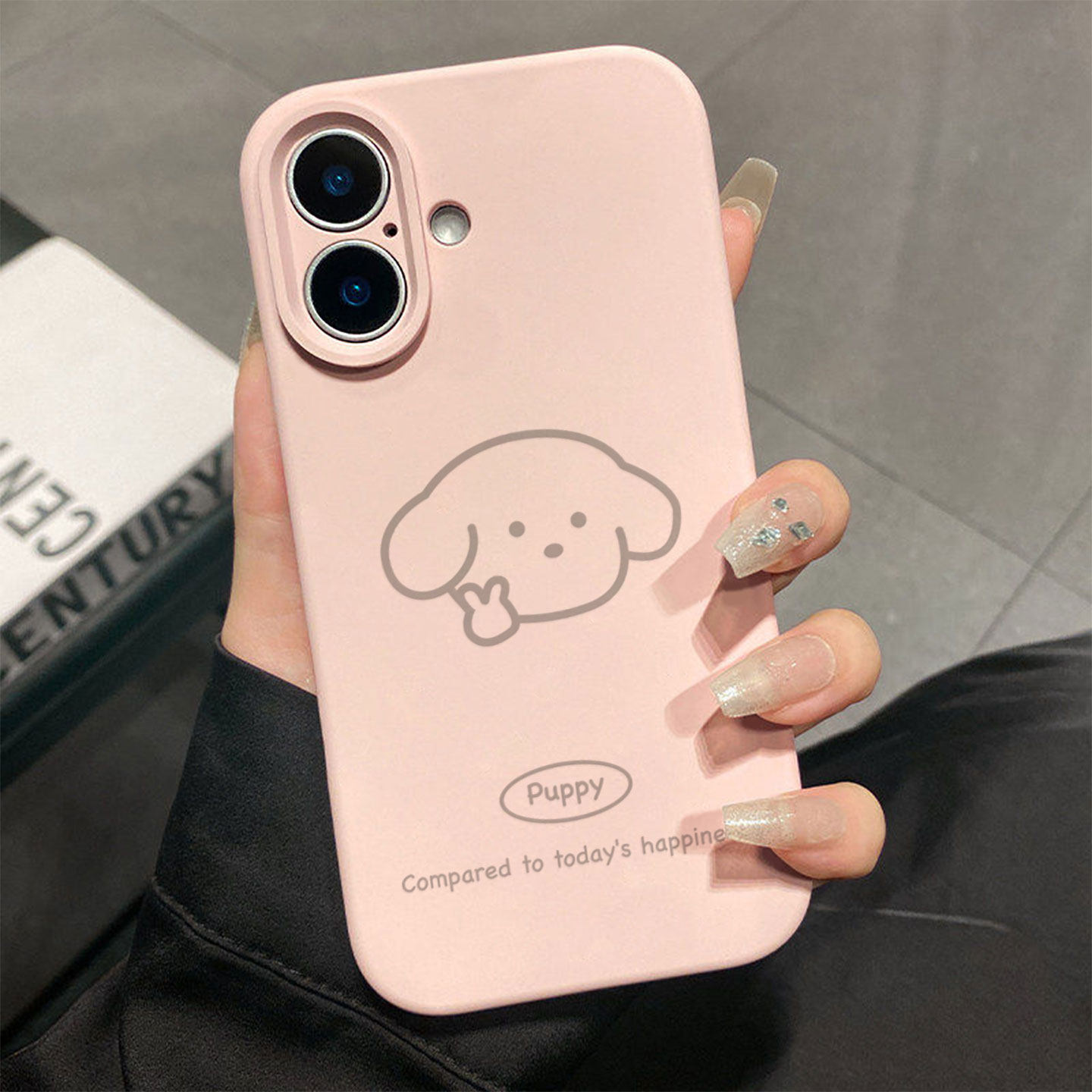 puppy比耶小狗适用于苹果17promax手机壳液态硅胶iPhone16pro保护套情侣15新款创意14超好看独特13全包12超