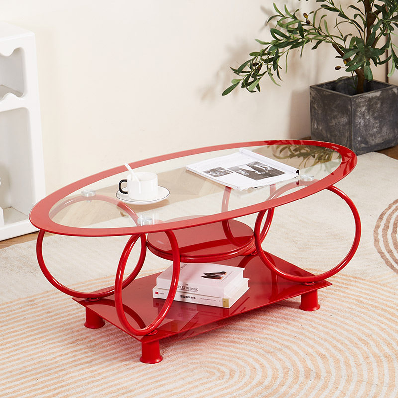 跨境批发家用小户型茶几客厅出租房用椭圆形边几简约包豪斯玻璃桌,住宅家具,家用茶台/茶桌,淘宝优惠券,粉丝福利购,淘宝优惠卷