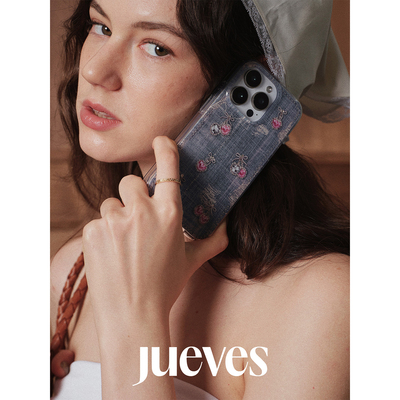 JUEVES星期四“牛仔心碎樱桃” 钻石壳iphone17pm高级感新款手机壳