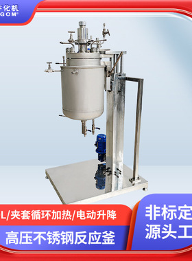 高压反应釜环宇化机20L不锈钢316L夹套外循环电动升降磁力搅拌