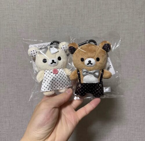 日本新品san-x波点轻松熊玩偶挂件甜品师拉拉熊帽子送男女礼物