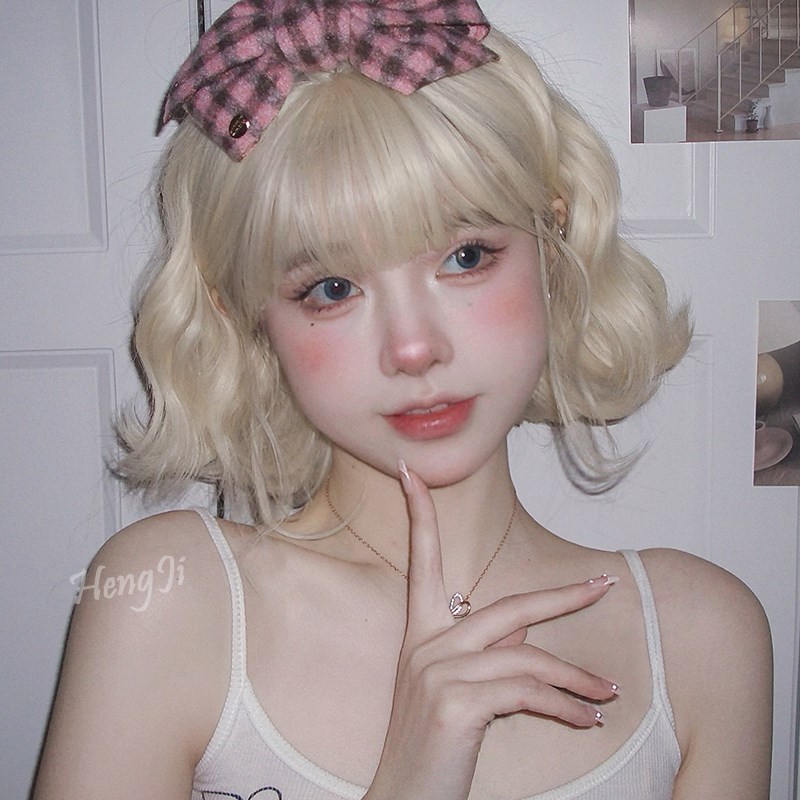 哼唧假发女长发Lolmita韩式发型短卷发短发网红时尚全头套式假发