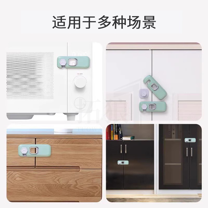 猫别墅玻璃柜门锁k免打孔宠物柜门锁扣猫柜展示柜台双开玻璃中间