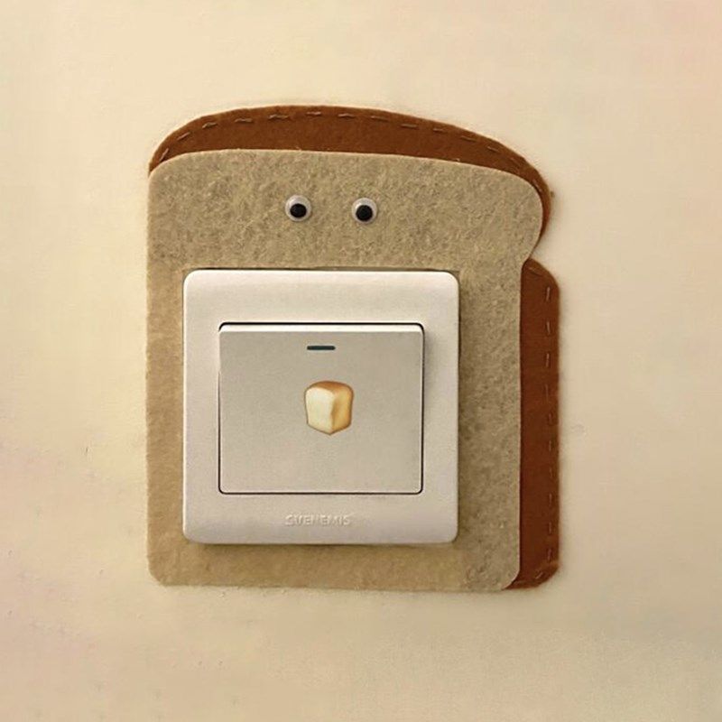 创意布丁开关边框套防脏不u织布开关贴遮丑家用插座遮挡装饰可爱