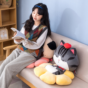 吾皇万睡巴扎黑坐垫猫咪s抱枕玩偶毛绒玩具公仔睡觉床上大靠垫女