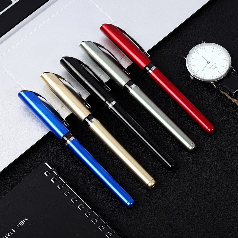 广告笔定做喷漆彩色商务中性笔金属笔夹高档签字笔中性笔X定制log