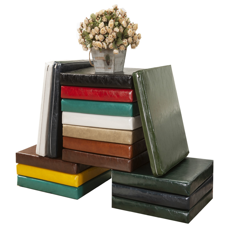 2019防水皮革45D海绵坐垫椅子板F凳飘窗台家具沙发油蜡皮垫子定做