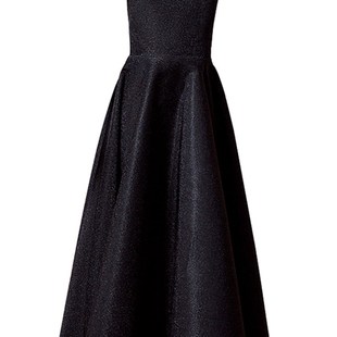 女童长款黑色晚礼服中大童钢琴演出服小I女孩模特走秀学生晚会主