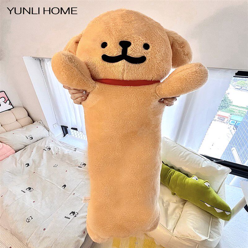 线条小狗长条抱枕女生夹腿睡觉专D用床上沙发大靠枕儿童毛绒玩偶