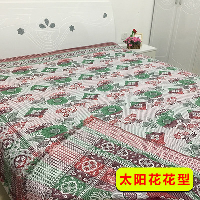 老式纯棉针织线毯夏季床单v加厚防滑双人单件沙发毯复古老粗布美