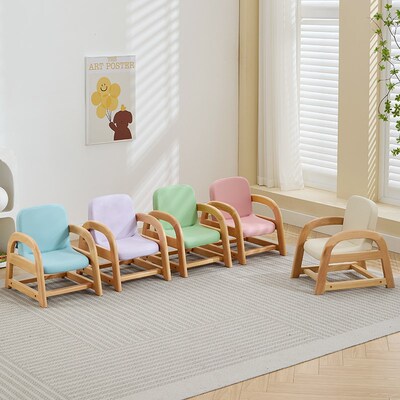 南希实木儿童沙发椅可调节升降宝宝E坐椅吃饭阅读学坐椅幼儿园座