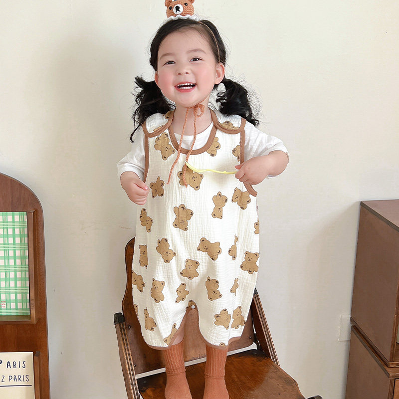 宝宝睡觉护肚子神器防踢被婴儿纱布肚兜儿童护肚围夏Y季薄款防着