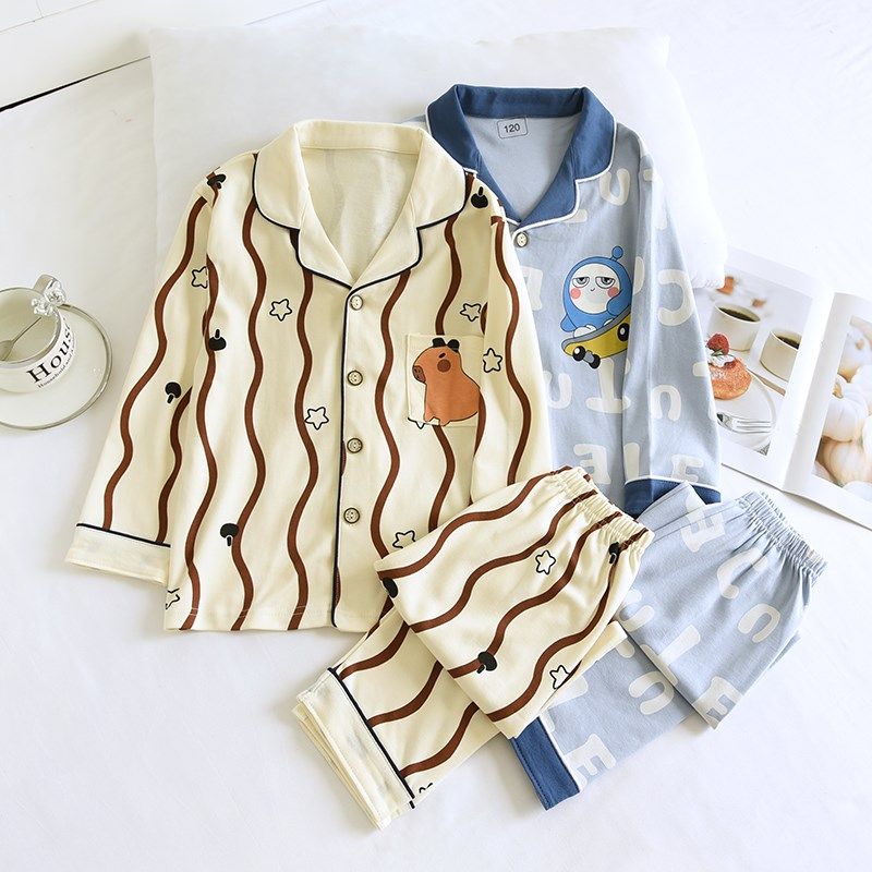 2024a新儿童睡衣春秋纯棉a类卡通棉毛长袖男孩全棉保暖宝宝家居服,童装/婴儿装/亲子装,家居服套装,淘宝优惠券,粉丝福利购,淘宝优惠卷