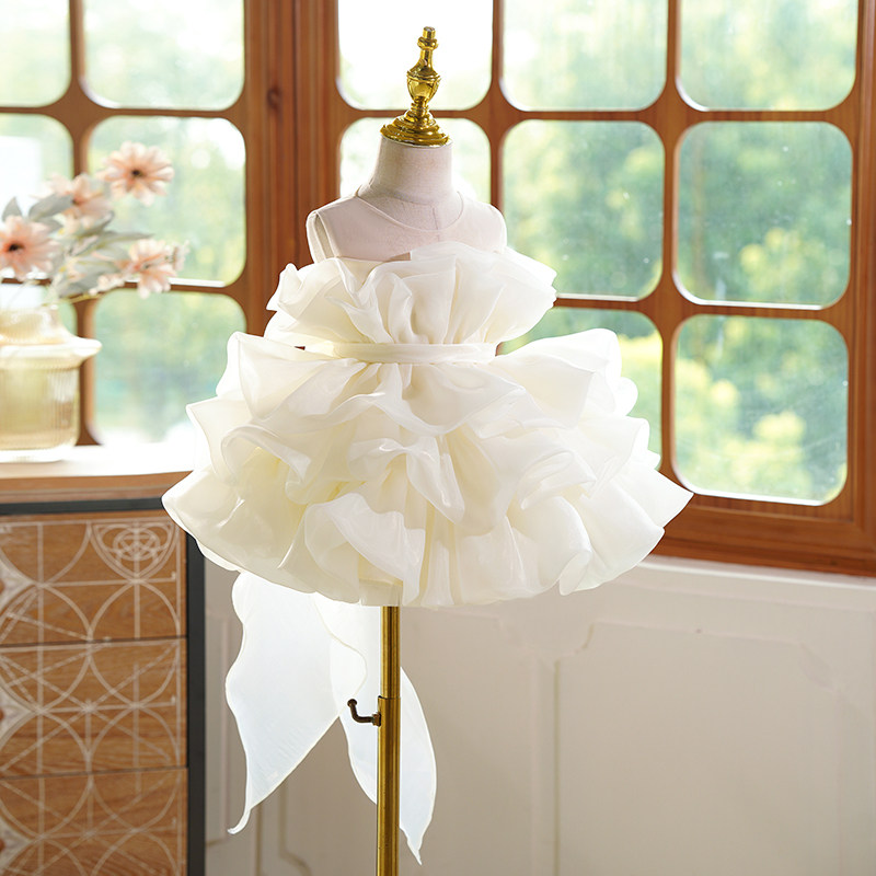 女童绝美小礼服花童婚礼小女孩周岁生日主持人钢琴演W奏演出公主