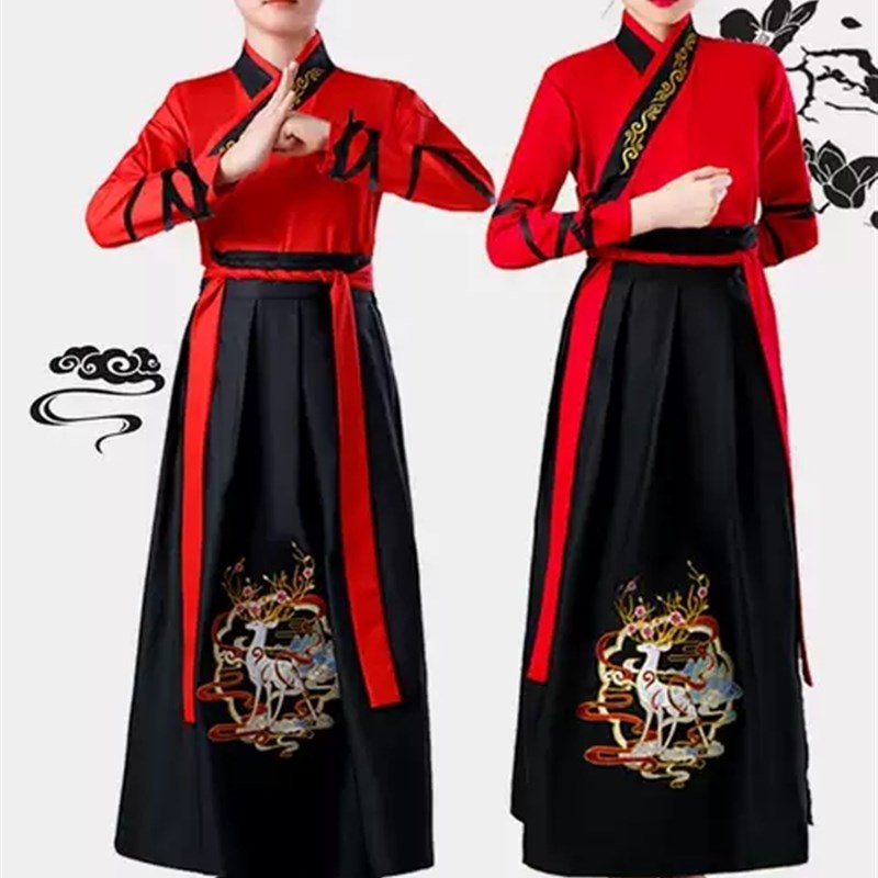 古装儿童演e出服中小学生满江红男女童中国风汉服雪龙吟舞蹈表演