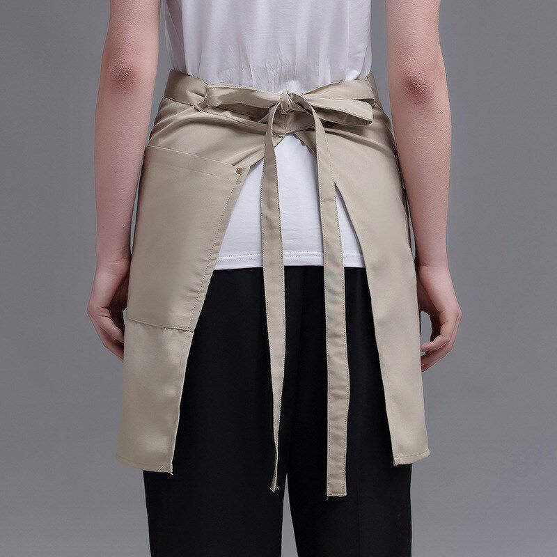 夏季服务员半身围裙短款烘焙西餐C厅男女牛仔工作围裙印LOGO