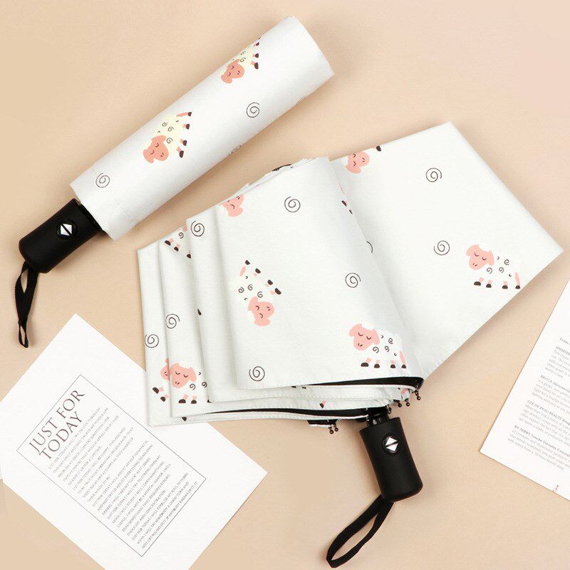 雨伞卡通小j羊黑胶印花伞晴雨两用遮阳伞雨伞 折叠伞防紫外线