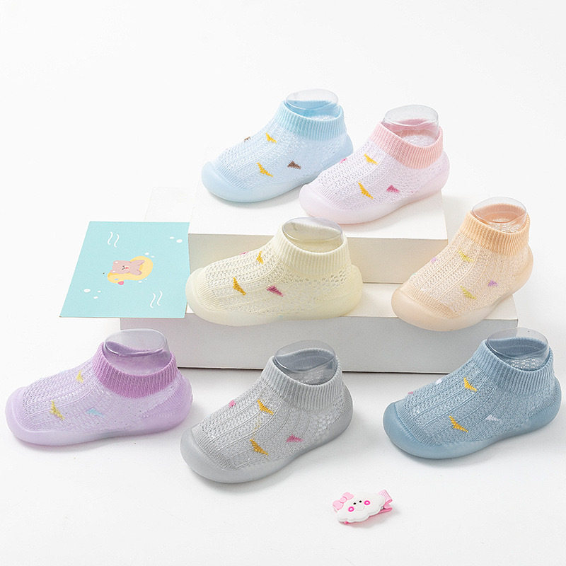 宝宝护脚鞋子夏季学步鞋婴儿袜子鞋软底地板鞋室内薄网面男女凉鞋
