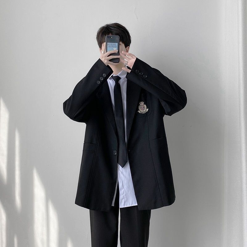 DK制服男全套休闲西装外s套班服韩版学院风小西服学生jk西装男套