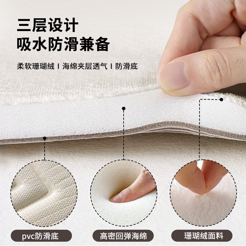 浴室门口吸f水速干脚垫家用卫生间防滑地垫加厚耐脏小尺寸垫子