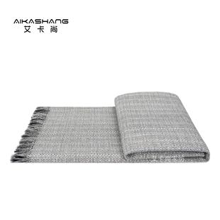 现代轻奢酒店民宿床旗床尾巾样板间灰色床尾毯搭毯沙发搭巾盖毯