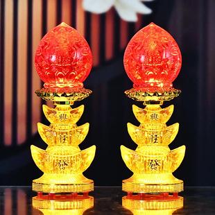 供灯财神灯长明灯佛灯电蜡烛台佛龛供台关公家用乔迁开业结婚喜庆