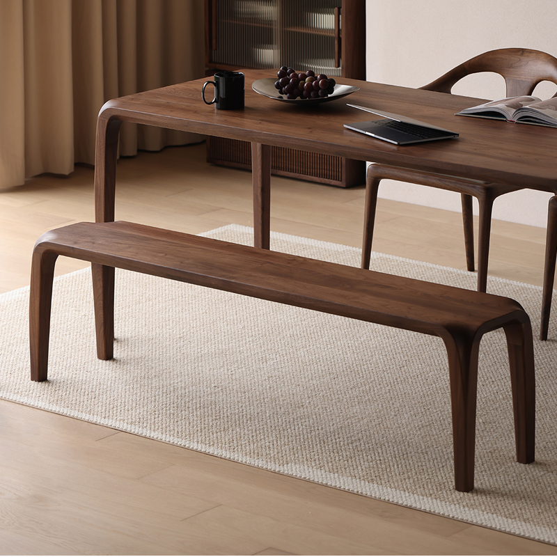 长条餐凳晨物北美黑胡桃木
