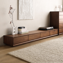 北欧全实木电视柜组合北美黑胡桃木小户型客厅家具现代简约落地柜