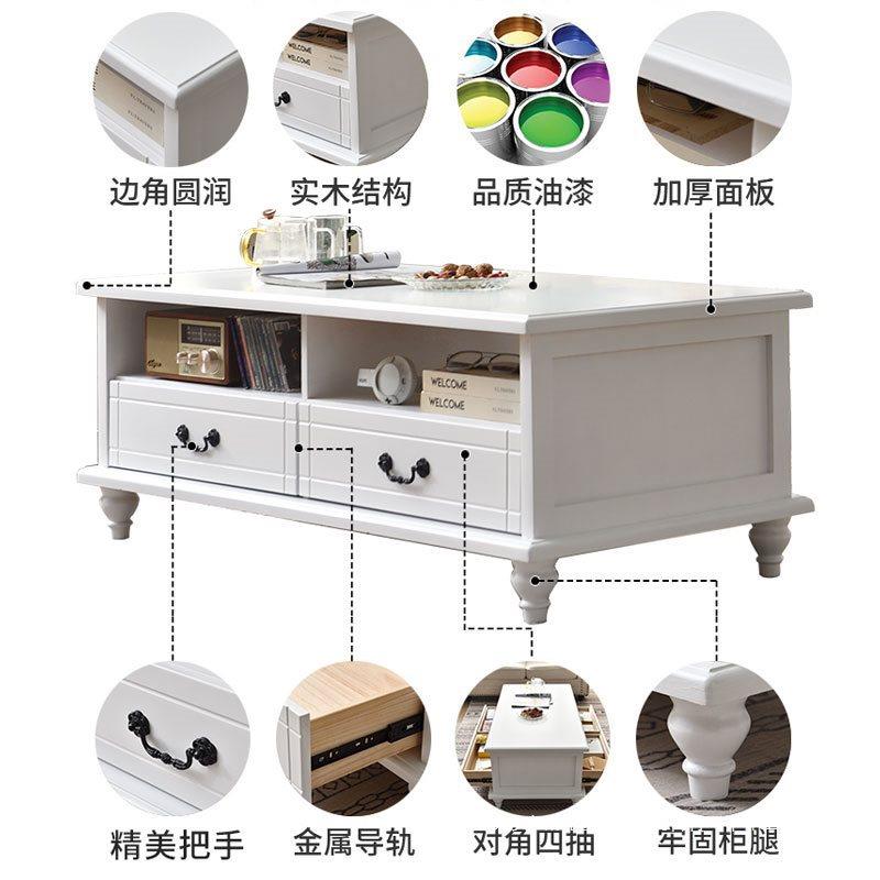 实木茶子09几客厅家用小型桌欧式多功能轻户现奢代简约茶几餐桌两