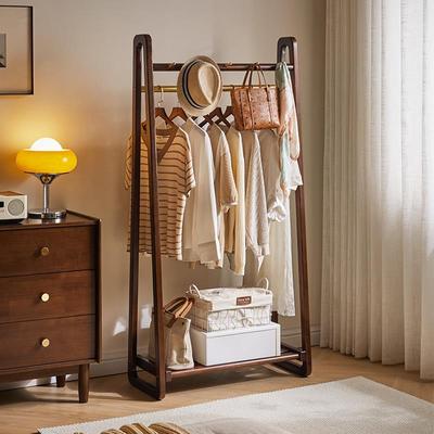 5V全实木衣架落地挂衣架卧室床头衣帽架家用床尾床边晚上放衣服神