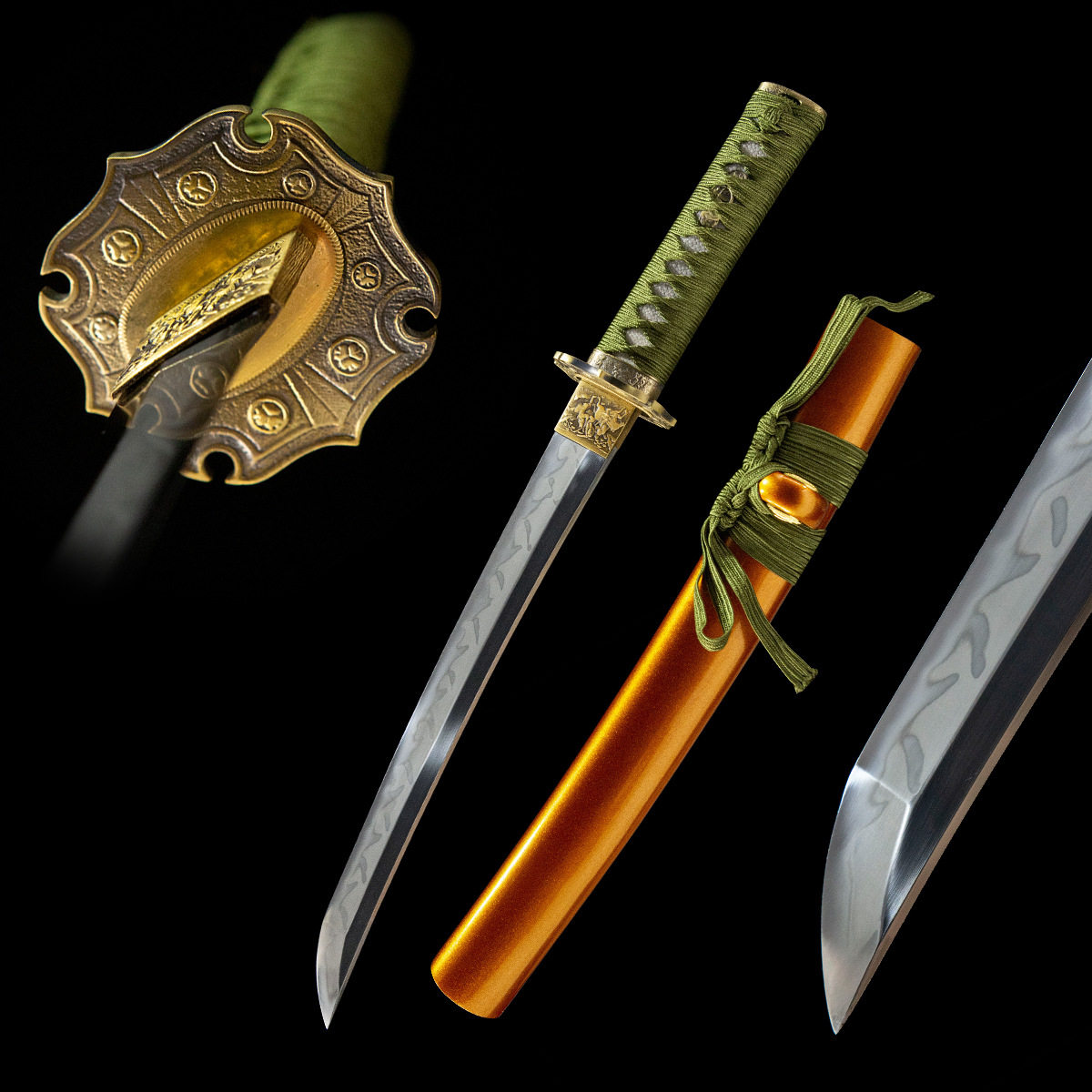 外贸手工日本短刀东洋胁差12寸小刀高级研磨刀剑wakizashi 未开刃
