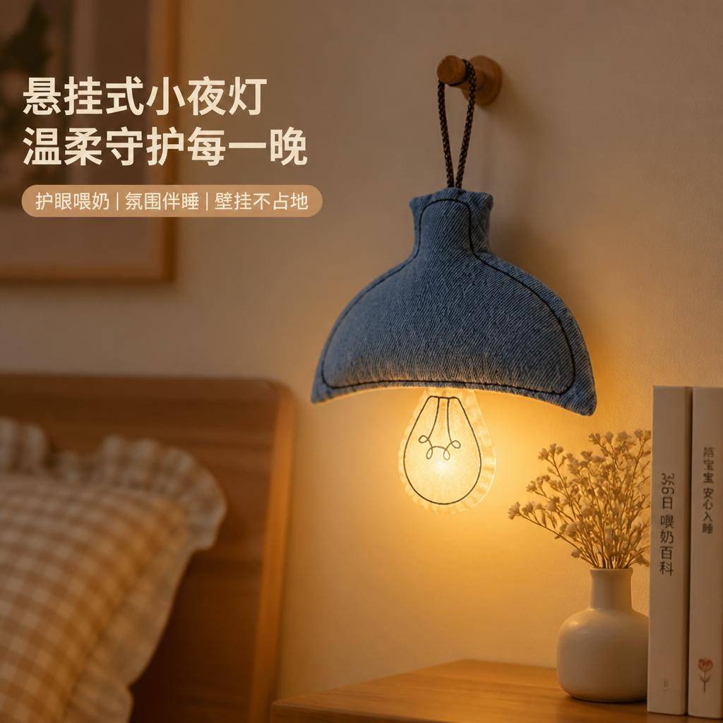 悬挂式小夜灯护眼喂奶氛围灯韩式