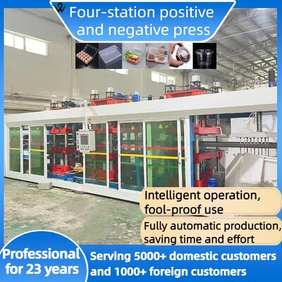 Four-station positive and negative pressure forming machine