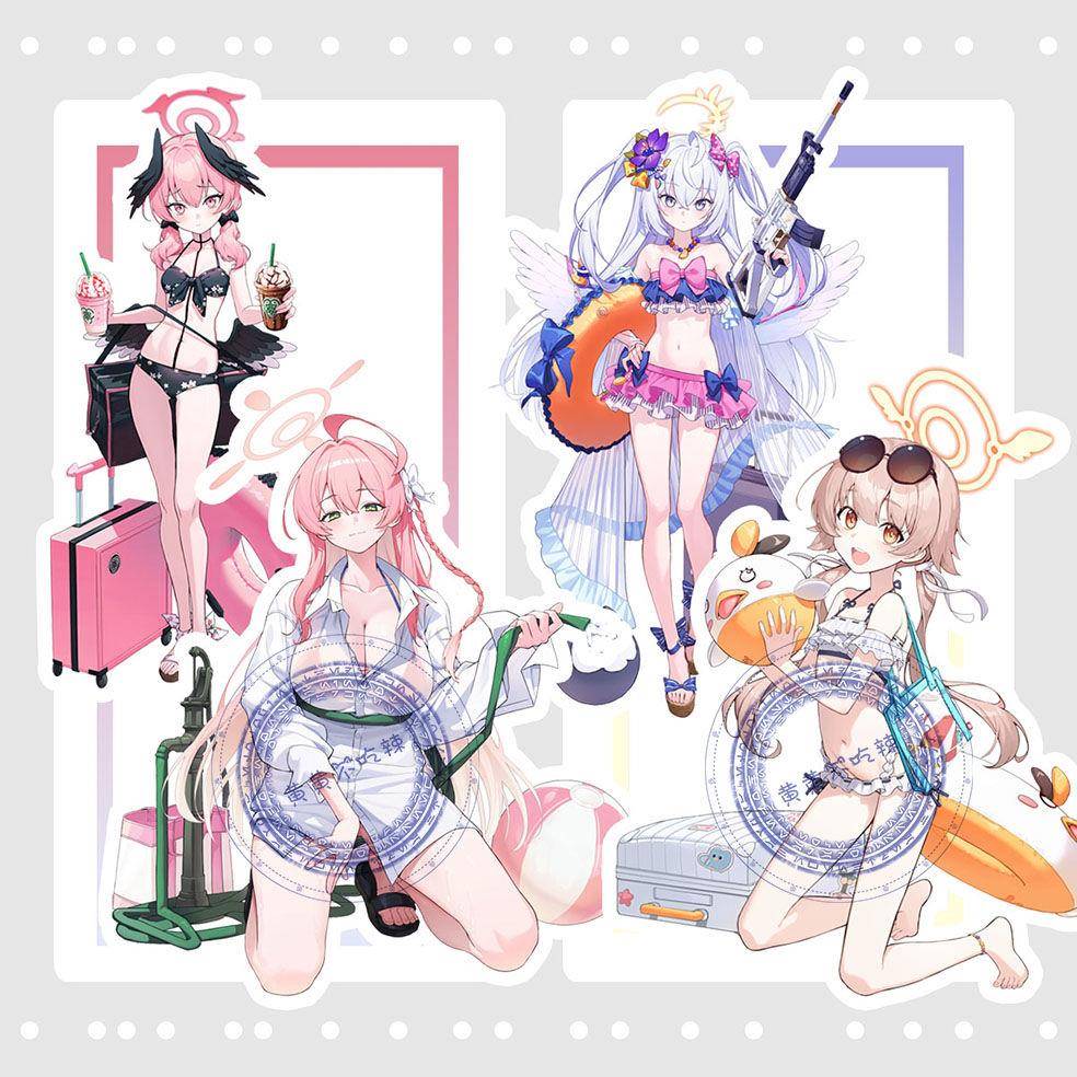 碧蓝档案蔚蓝周边小春日富美梓花子泳装系列桌面摆件亚克力挂件