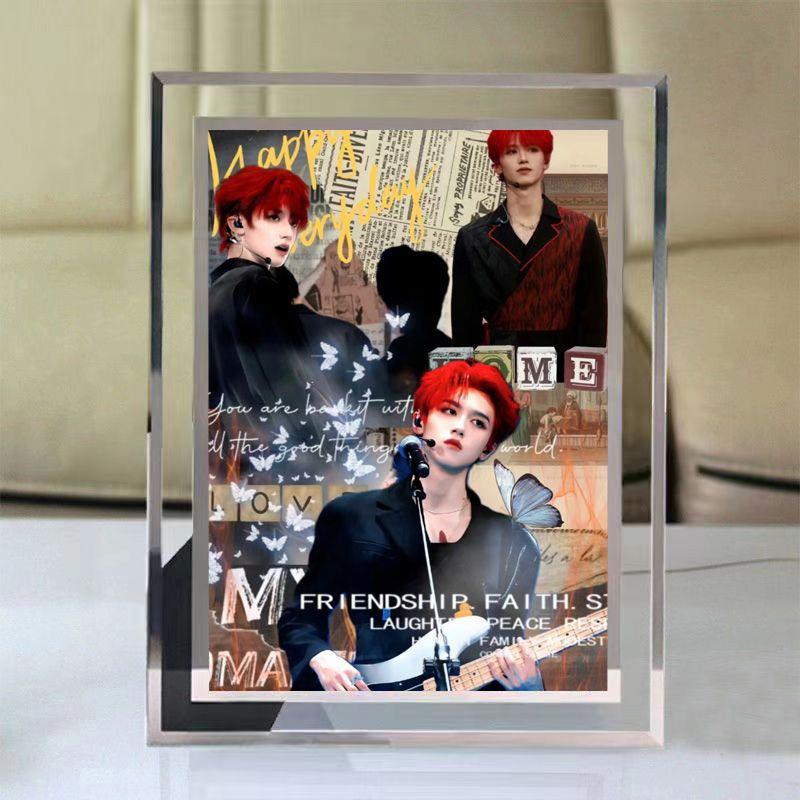 TF家族朱志鑫周边水晶玻璃相框diy照片横竖通用桌面摆台创意礼物