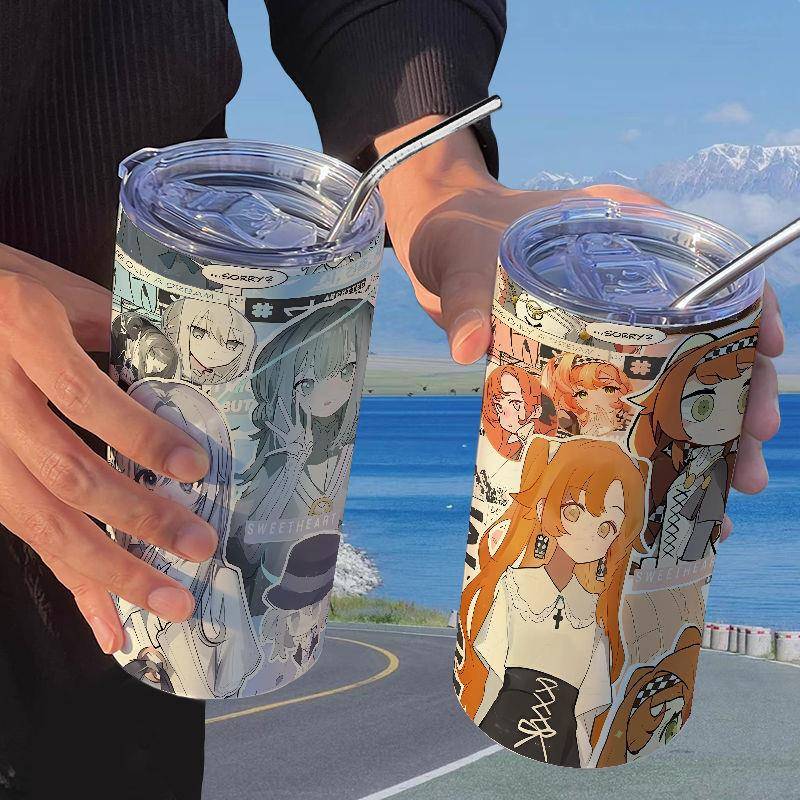 重返未来1999保温杯带吸管随手杯咖啡杯ins高颜值便携学生水杯