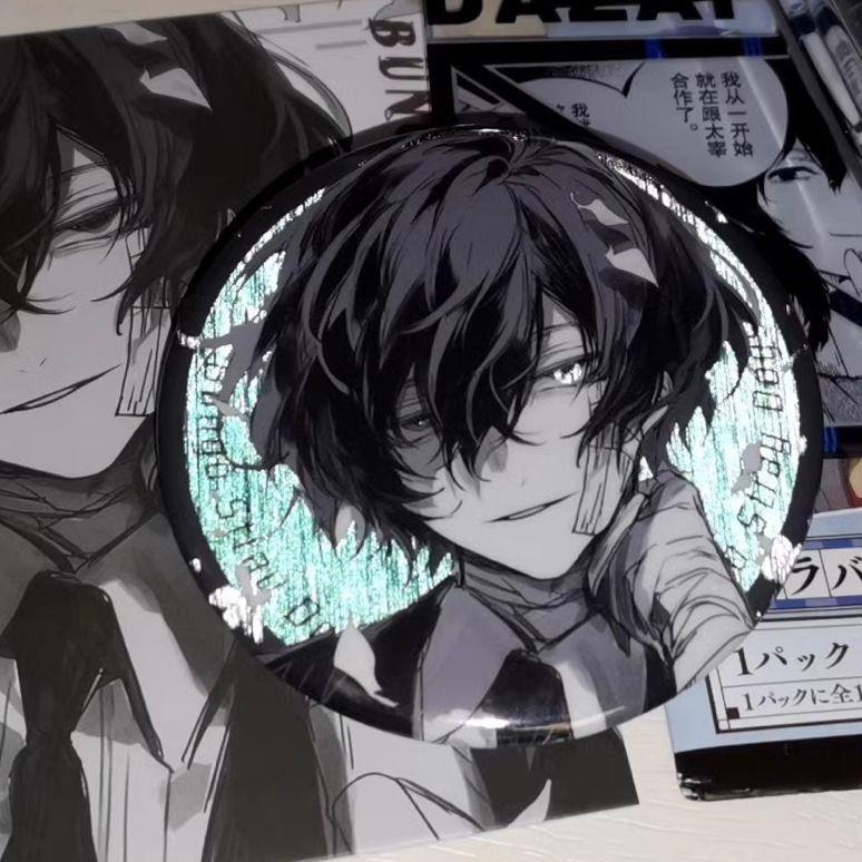 文豪野犬 黑白静默太宰治 中原中也 双黑游戏同人二次元同人吧唧