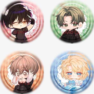 Q版人鱼陷落周边精美胸针兰波白楚年吧唧马口铁镭射徽章痛包装饰